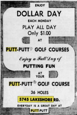 Lakeshore Putt-Putt Golf - May 1969 Ad (newer photo)